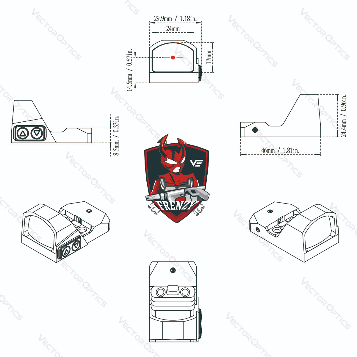frenzy fm 1x17x24 red dot sight
