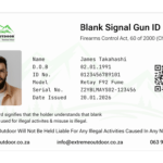 blank gun certificate id card
