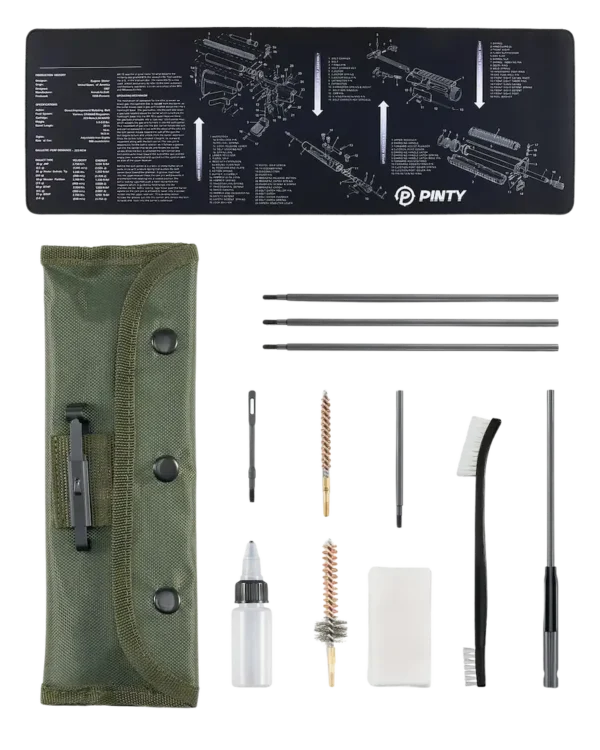 gun cleaning kit + large cleaning mat [12 piece]