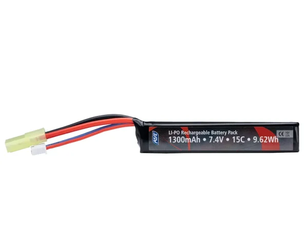 asg 7,4v 1300mah li po battery (single stick)