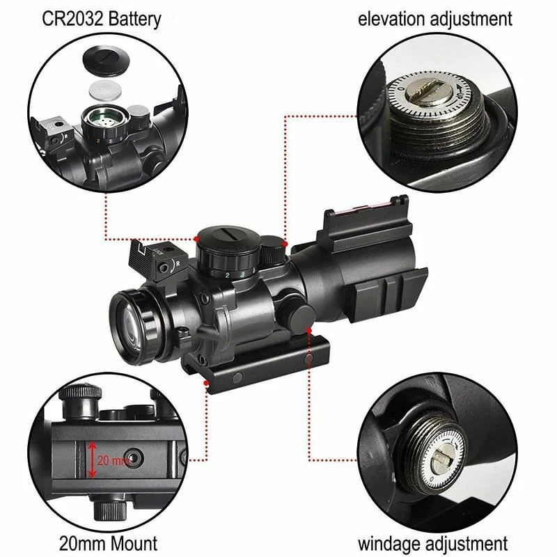 4x32 fiber optic illuminated sight (acog concept)