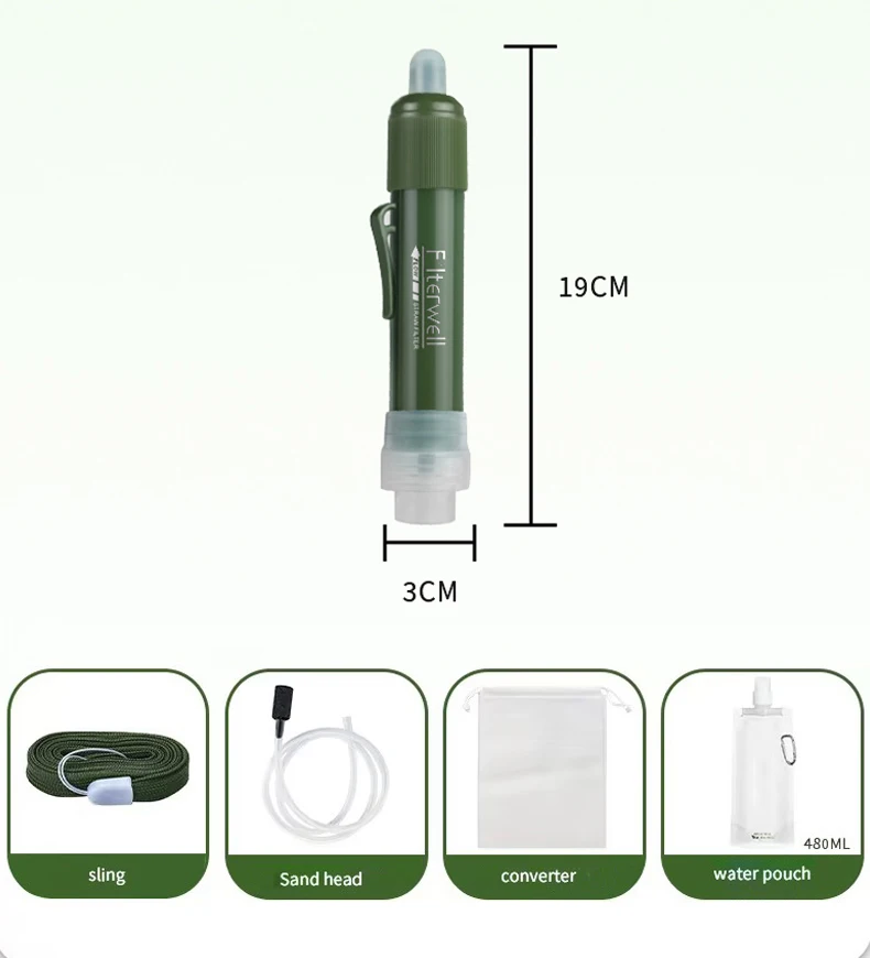 filterwell survival water purifier straw 4000l